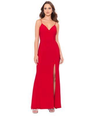 XSCAPE Long V Ity Low Knot Back Women's Dress Product Image