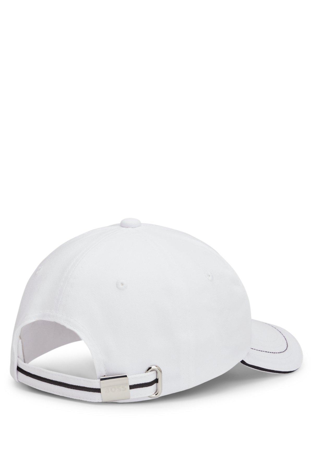 BOSS - Cotton-twill cap with embroidered logo - White Product Image