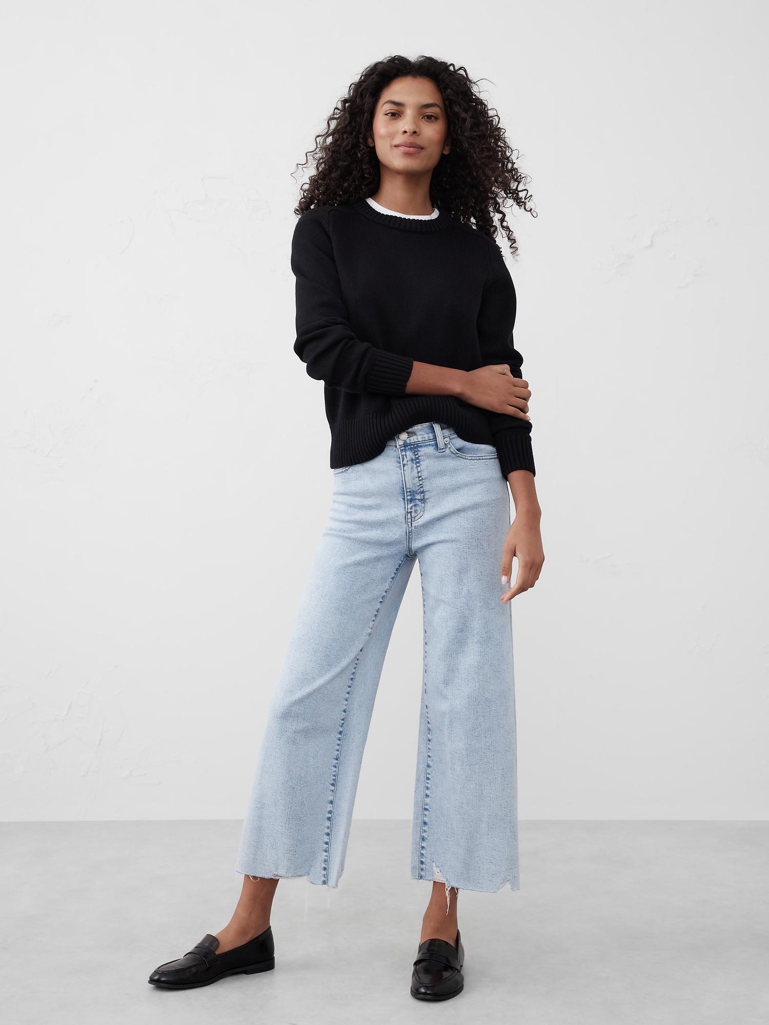 Wide-Leg High-Rise Cropped Jean Product Image