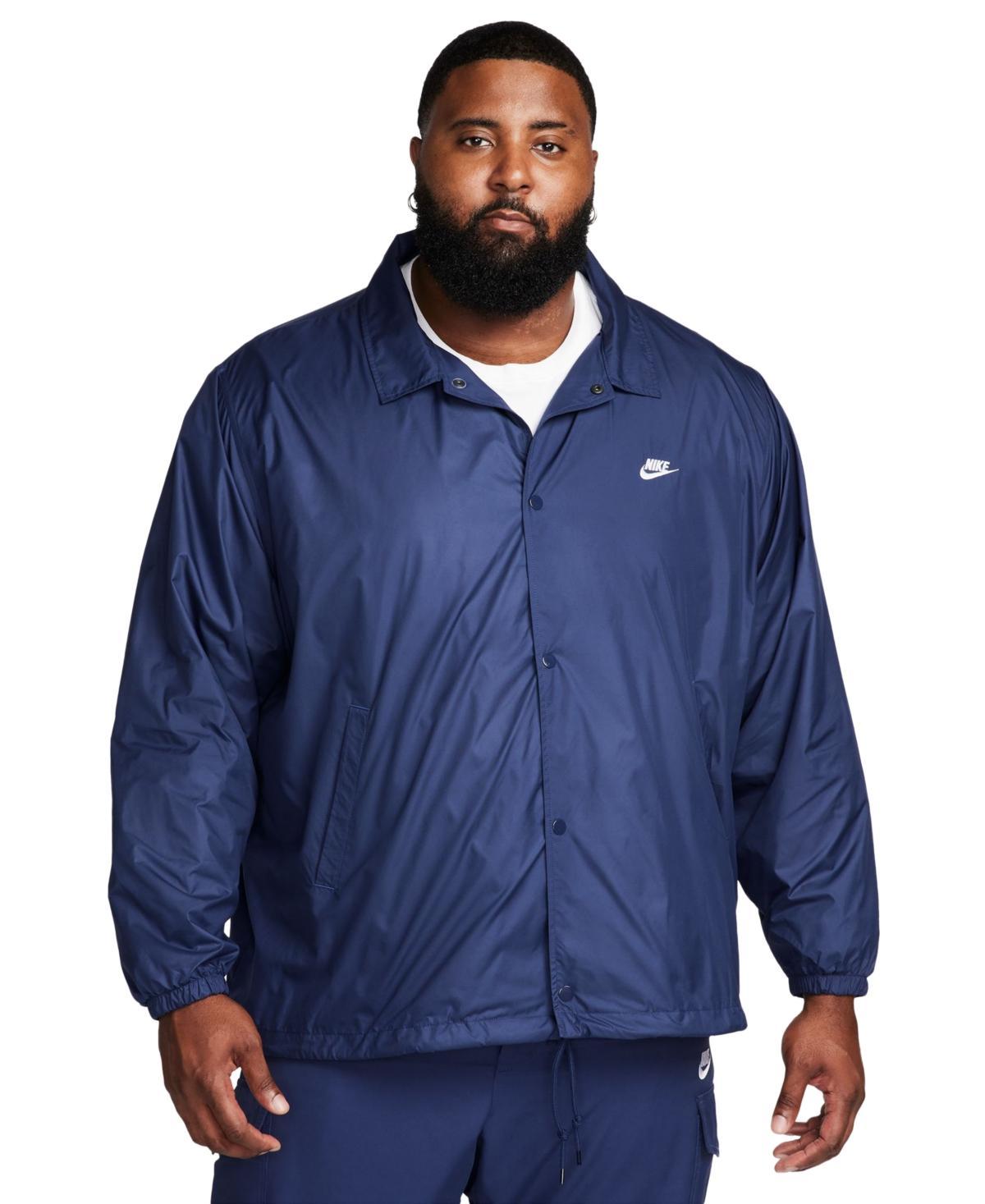 NIKE Men's Relaxed Fit Club Coaches' Jacket In Black,white Product Image