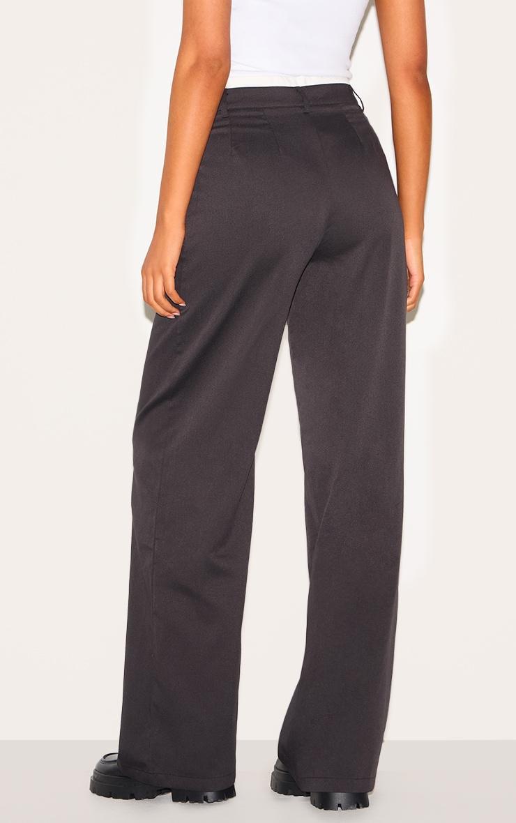 Tall Black Woven Double Waistband Tailored Pants Product Image