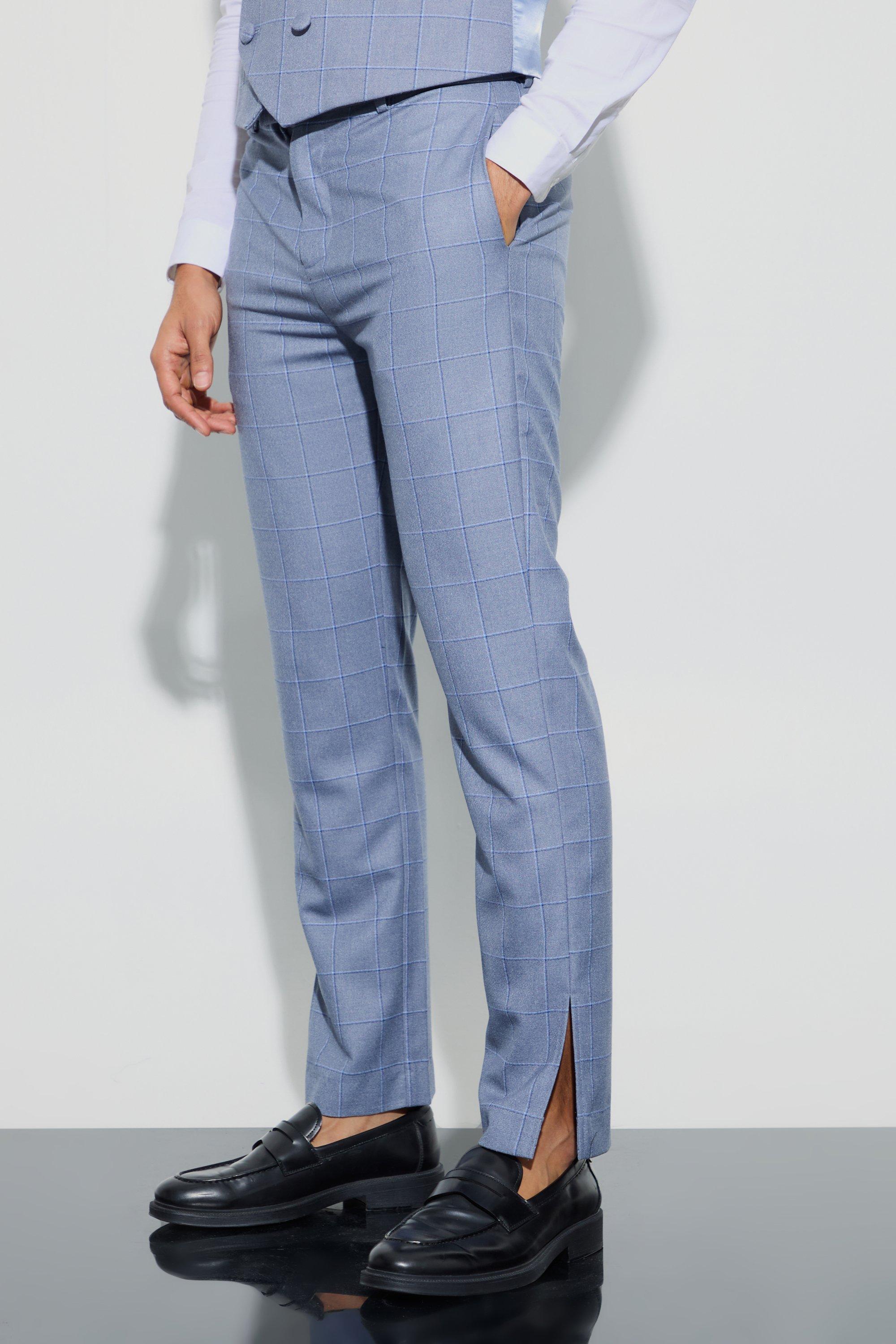 Window Plaid Straight Fit Pants | boohooMAN USA Product Image