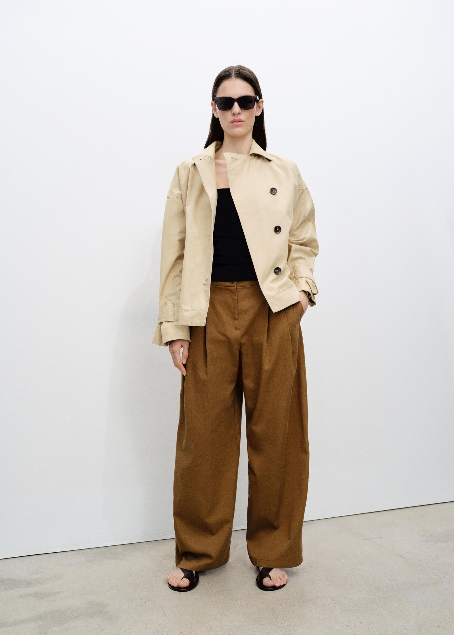 Cotton short trench - Women | MANGO USA Product Image