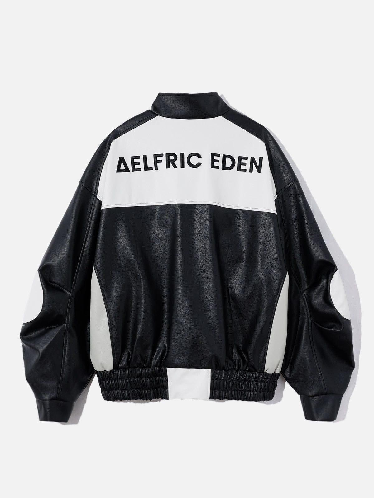 Aelfric Eden Color Blocking Embroidery Racing Jacket Product Image