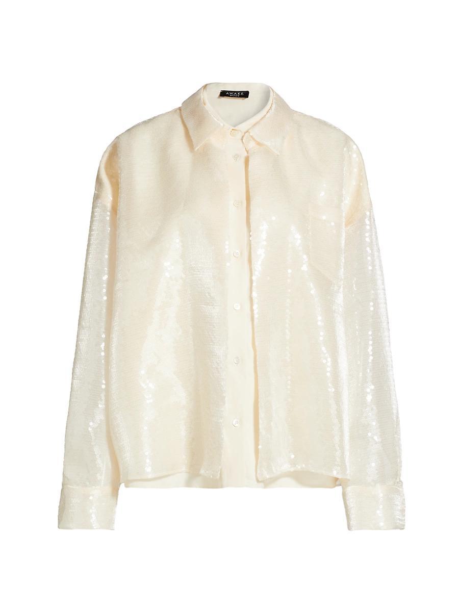 Womens Sequin Double Trompe Loeil Shirt Product Image