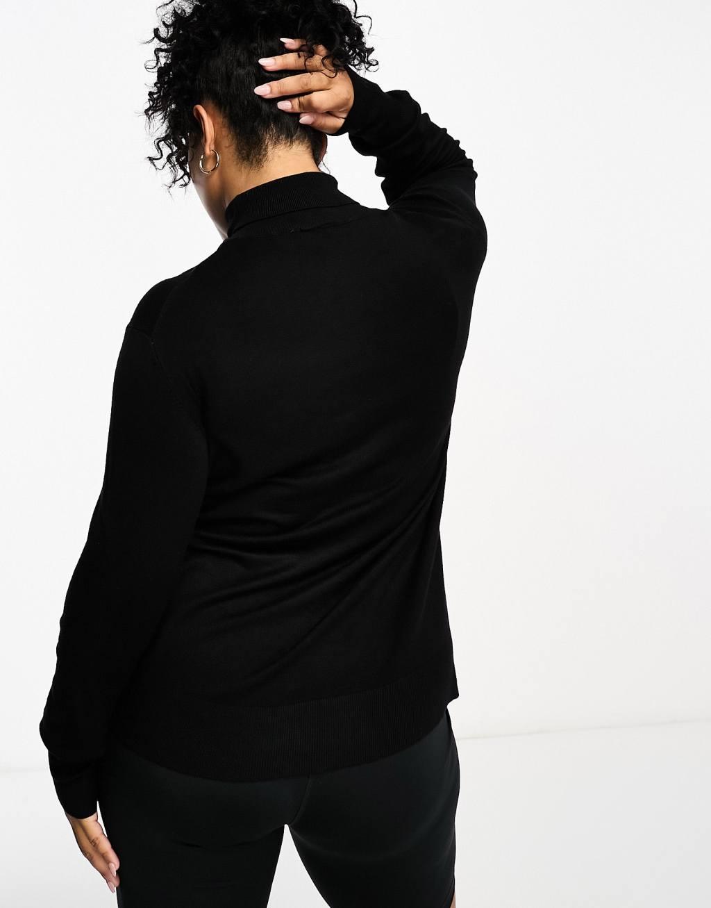 Only Curve roll neck sweater in black  Product Image