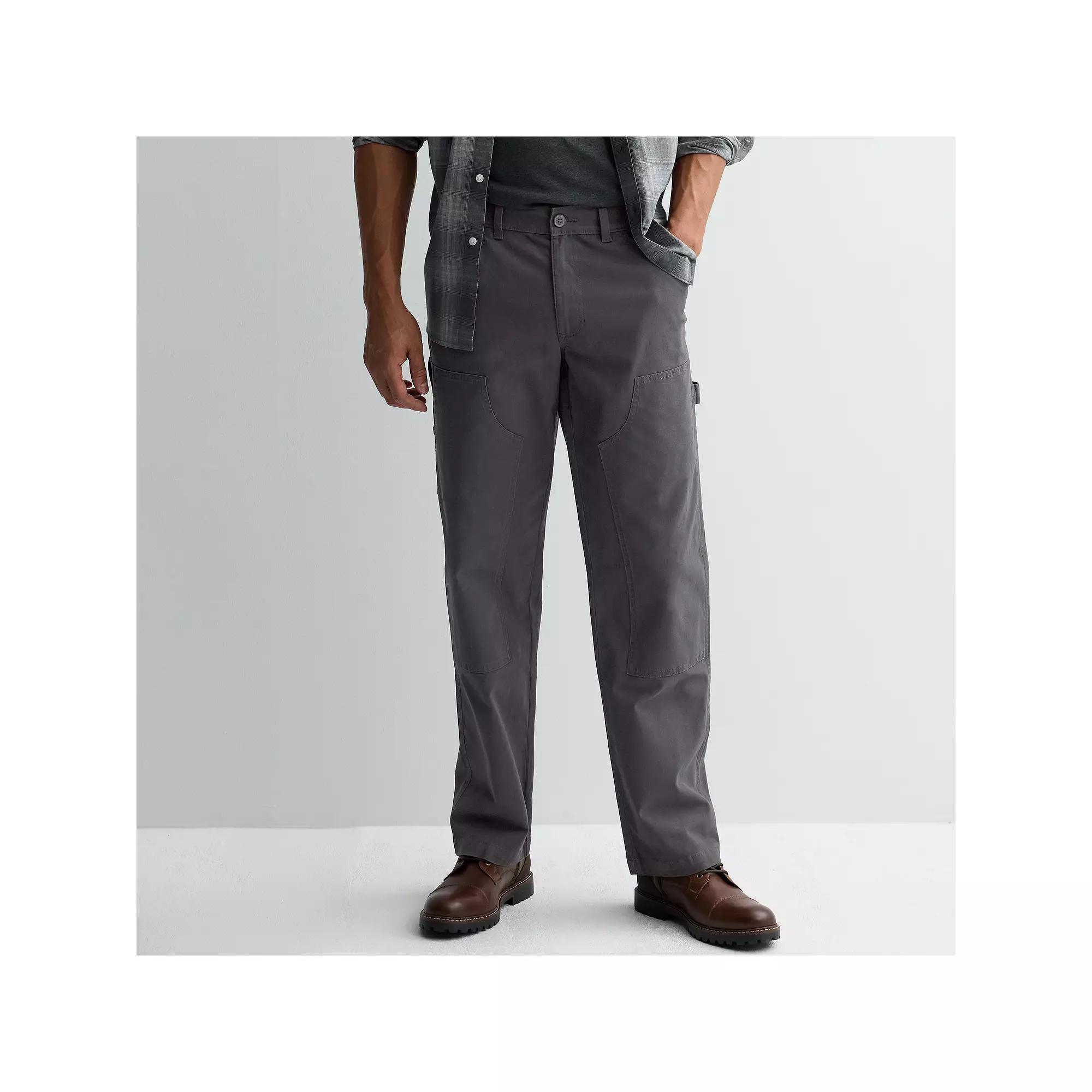Men's Sonoma Goods For Life® Straight-Fit Canvas Carpenter Pants, Size: 40 X 32, Green Product Image