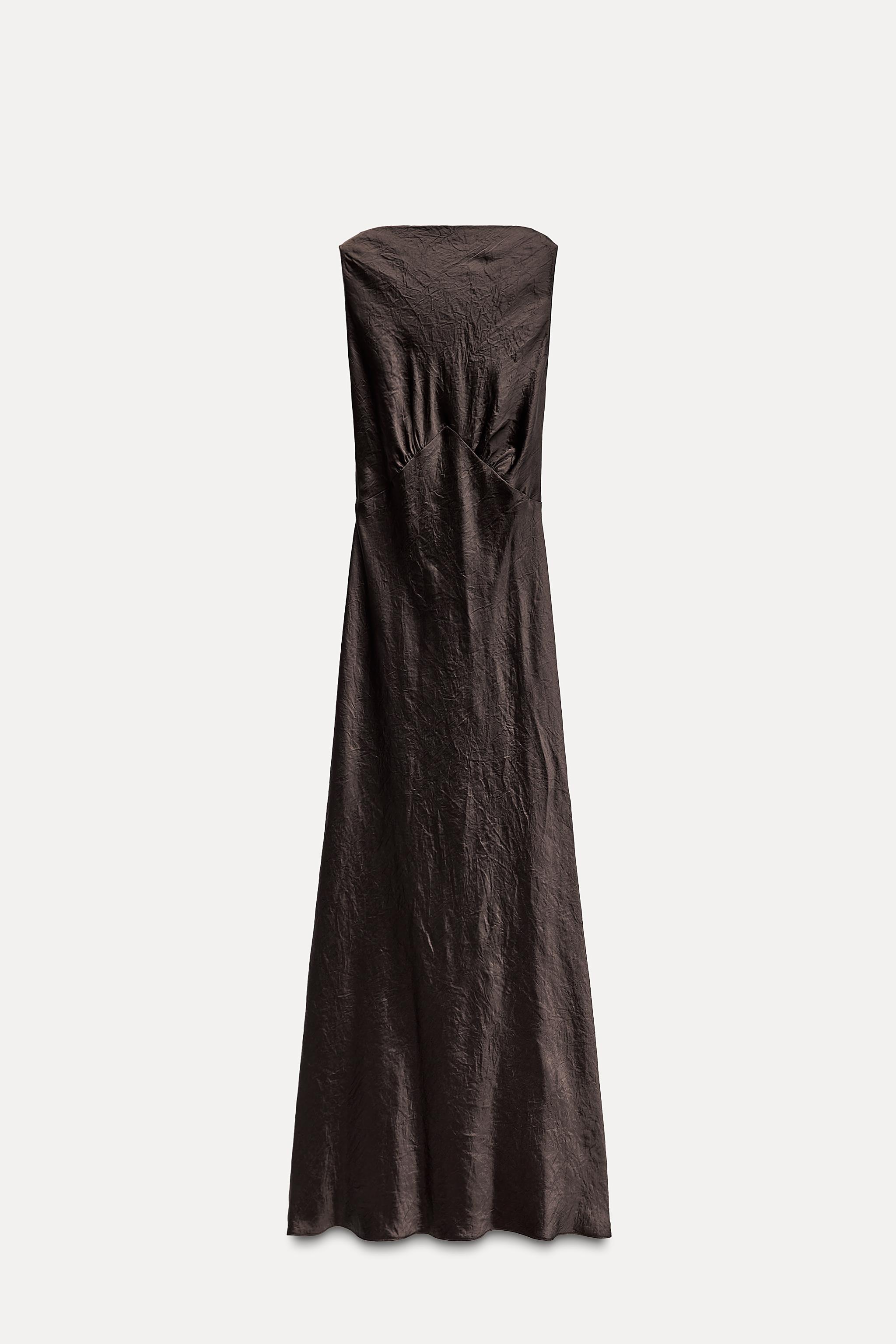 WRINKLED SATIN EFFECT DRESS ZW COLLECTION Product Image
