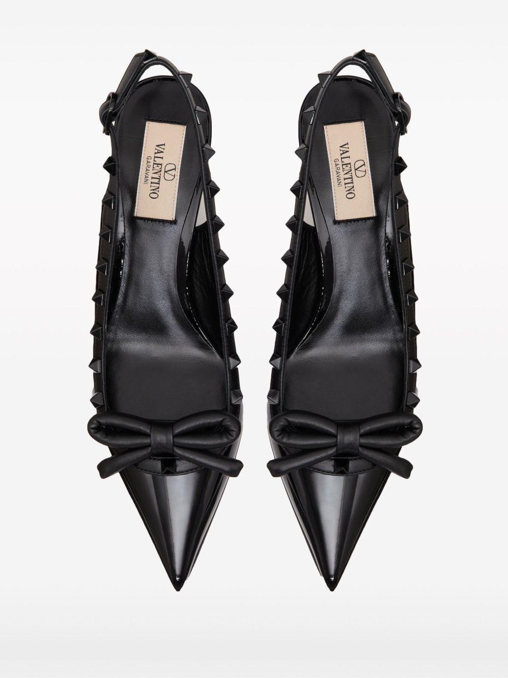 Rockstud 60mm bow-detail slingback pumps Product Image