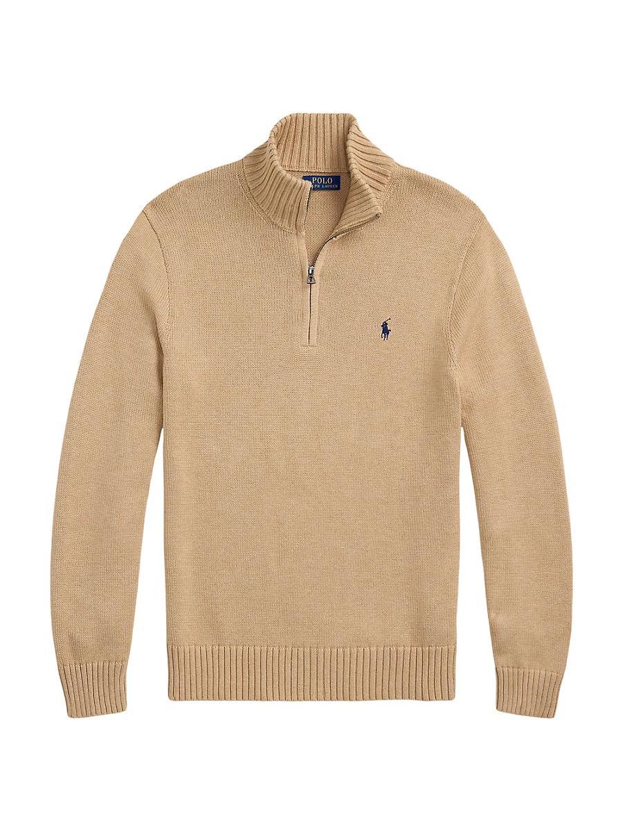 Mens Cotton Knit Quarter-Zip Sweater Product Image