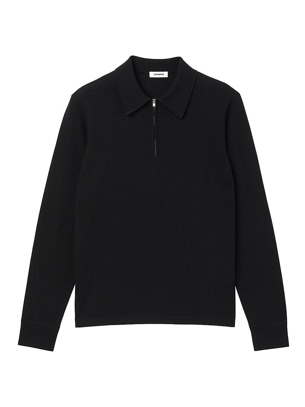 Mens Knitted Polo Sweater Product Image