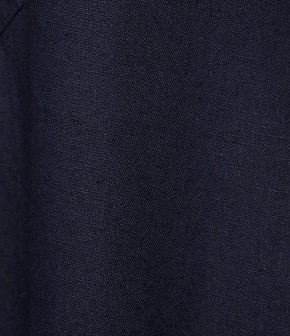 SAIL to SABLE Linen Blend Stand Collar Button Front Detail Sleeveless Side Slit Midi Shirt Dress Product Image