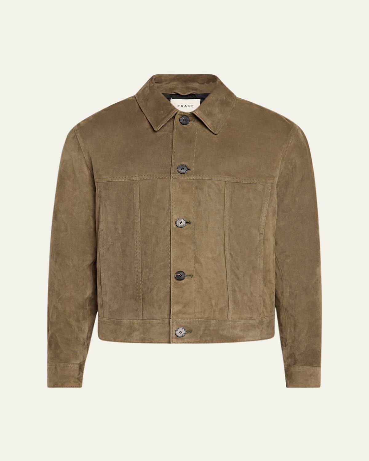 Mens Suede Trucker Jacket Product Image