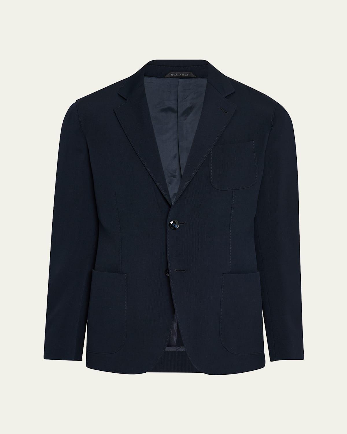 Mens Virgin Wool Single-Breasted Blazer Product Image