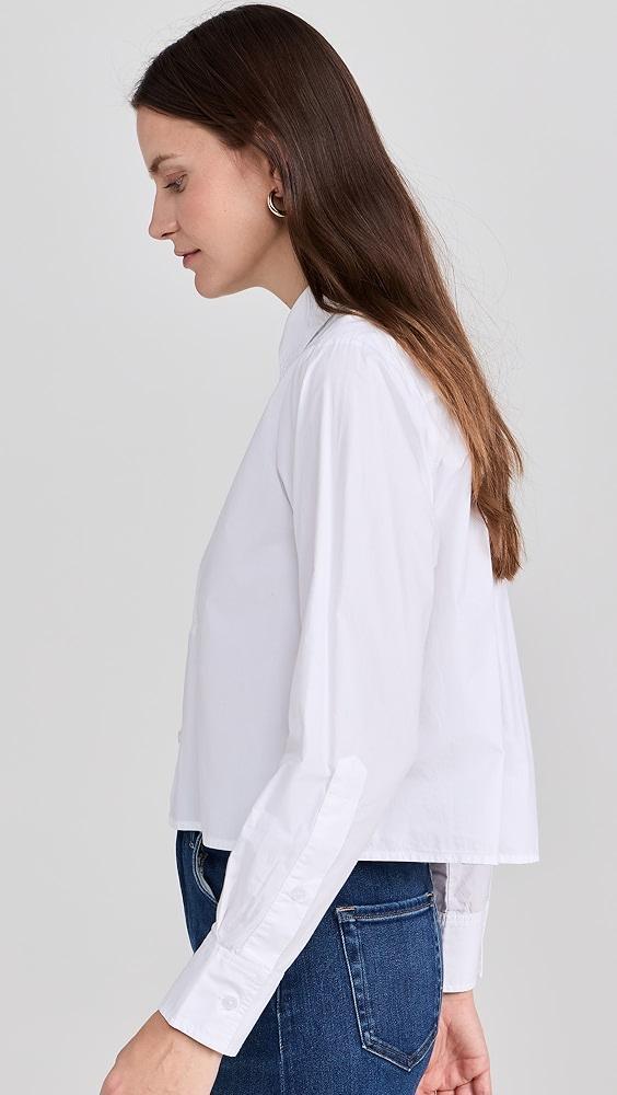 Citizens of Humanity Fino Boxy Cropped Tuxedo Button Down Top | Shopbop Product Image