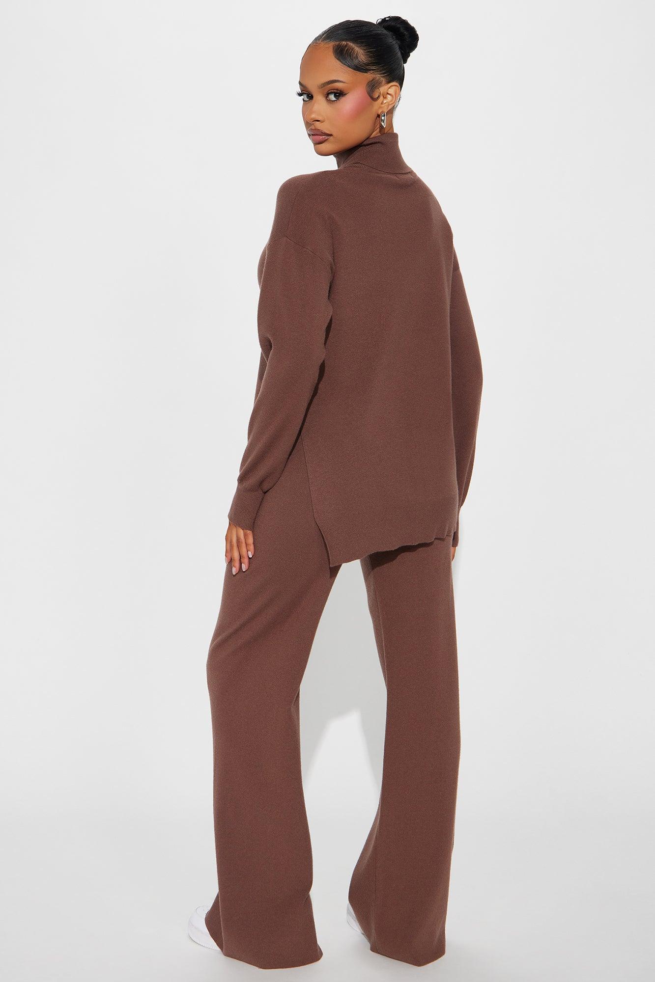 Staying Here Sweater Pant Set - Mocha Product Image
