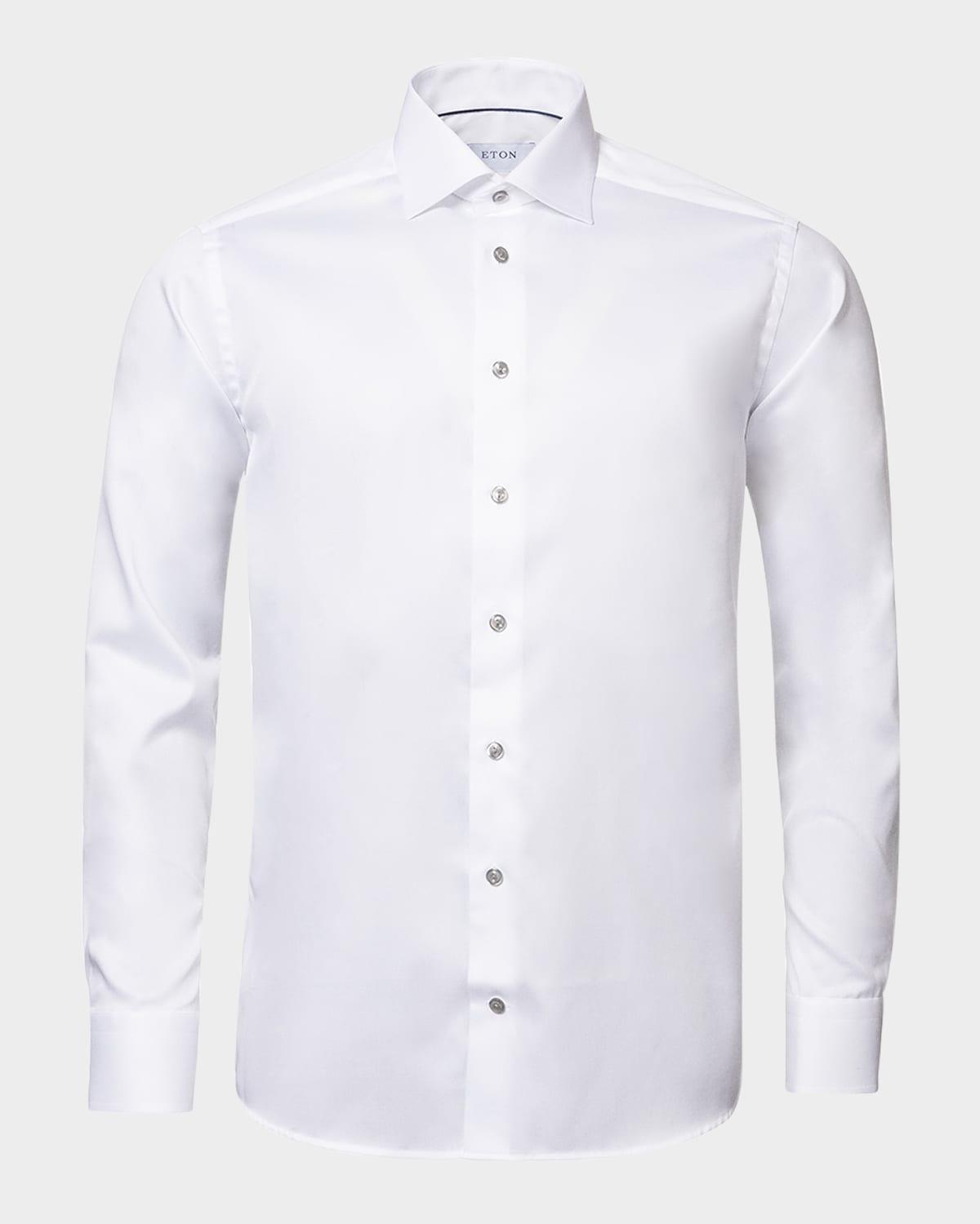 Mens Slim Fit Twill Dress Shirt Product Image