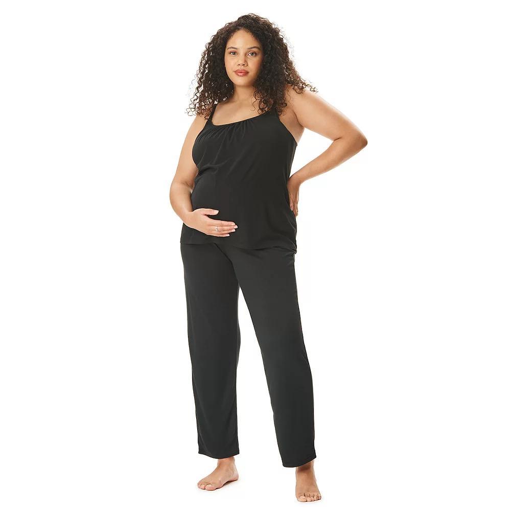 Maternity Motherhood Swing Cami & Foldover Pant Set, Womens Product Image