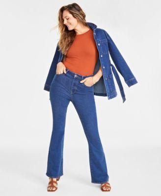 On 34th Womens Belted Denim Wrap Jacket, Created for Macys Product Image