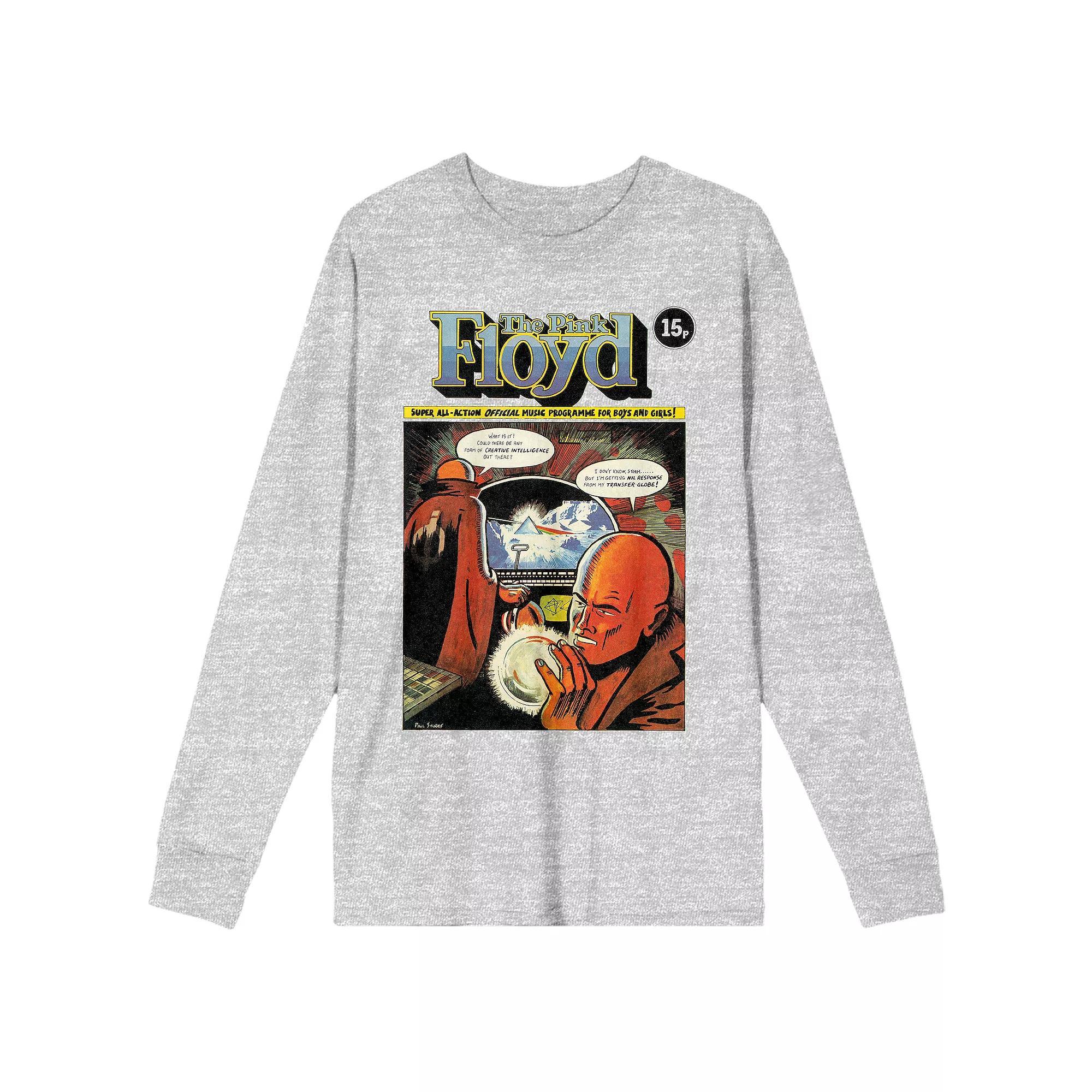 Men's Pink Floyd Comic Long Sleeve Tee, Size: Medium, Gray Product Image