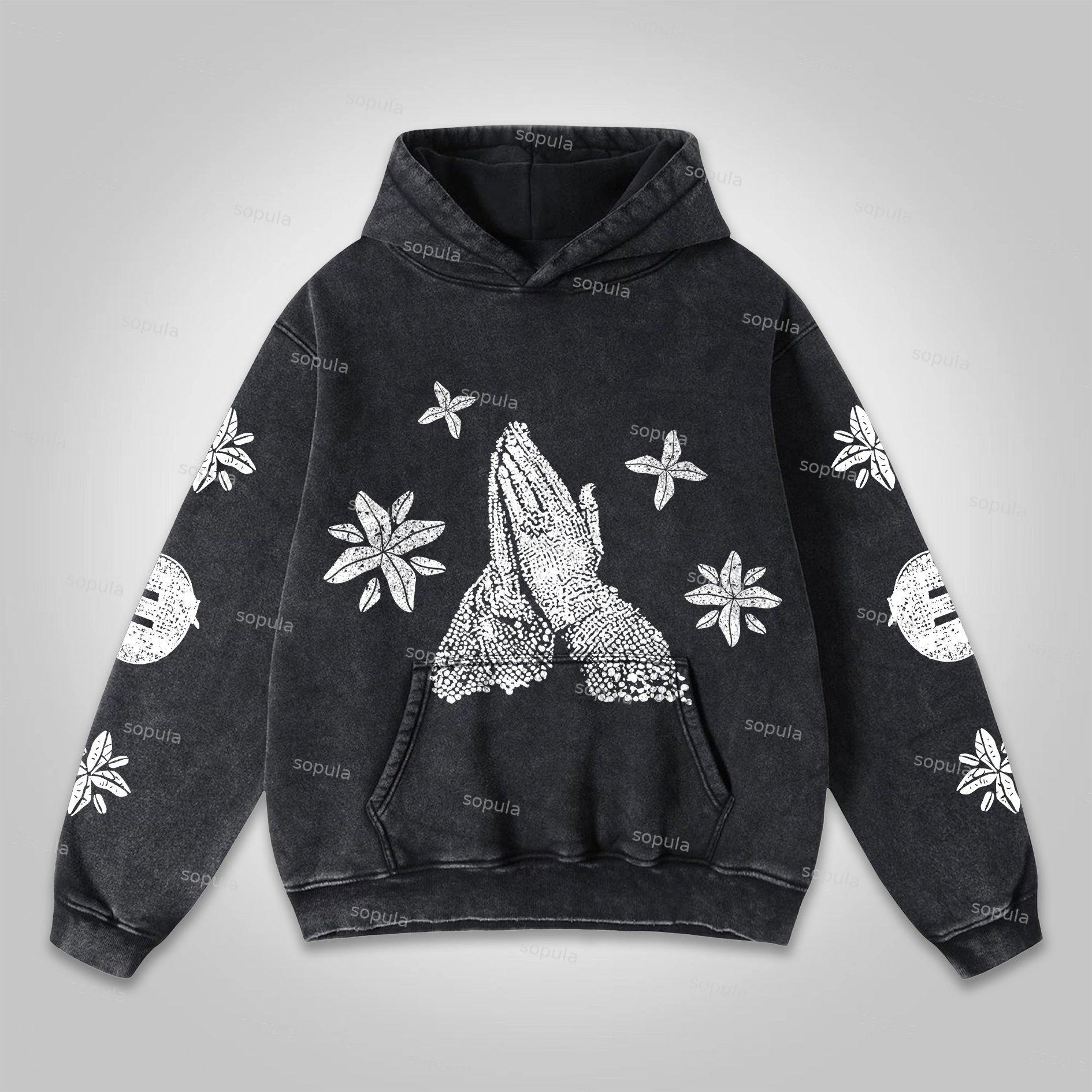 Vintage Madonna Graphic Acid Washed Oversized Hoodie Product Image