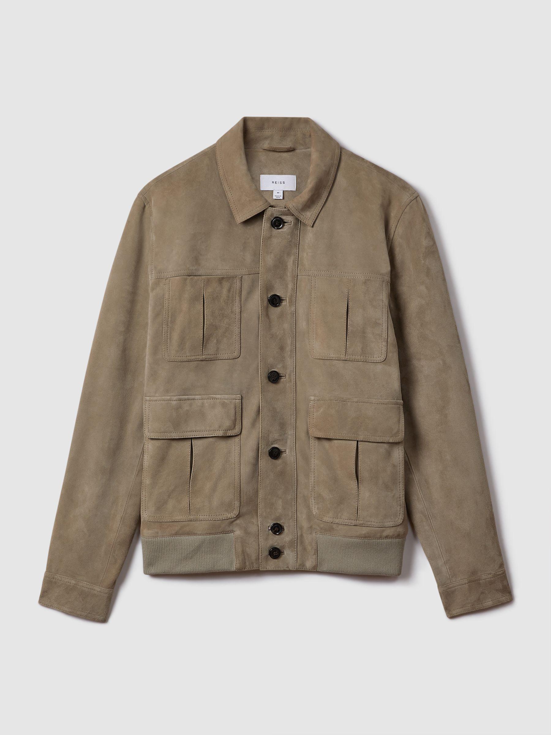 Suede Chest Pocket Jacket in Pistachio Product Image