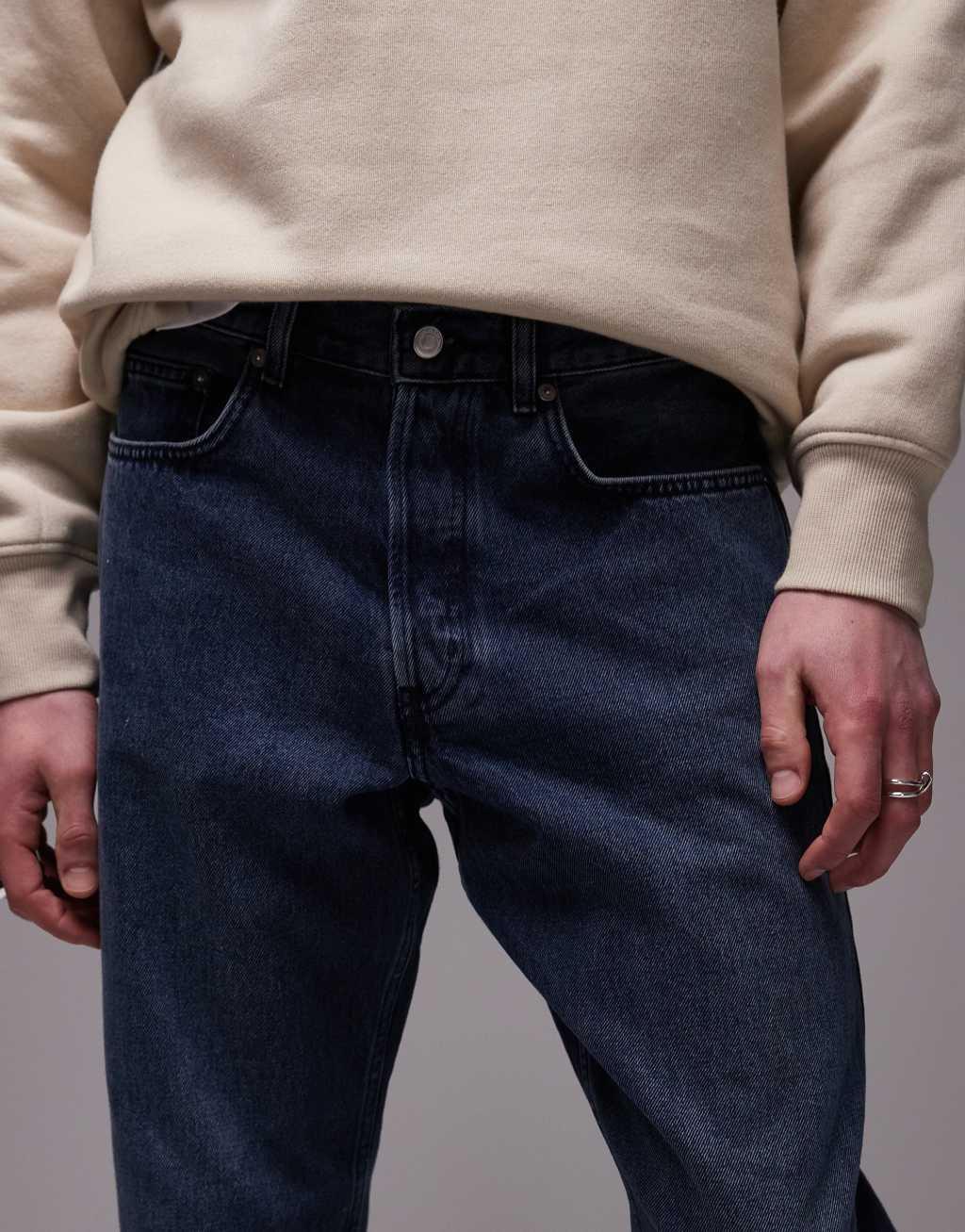 ARKET Ocean loose straight leg jeans in rinse wash blue Product Image