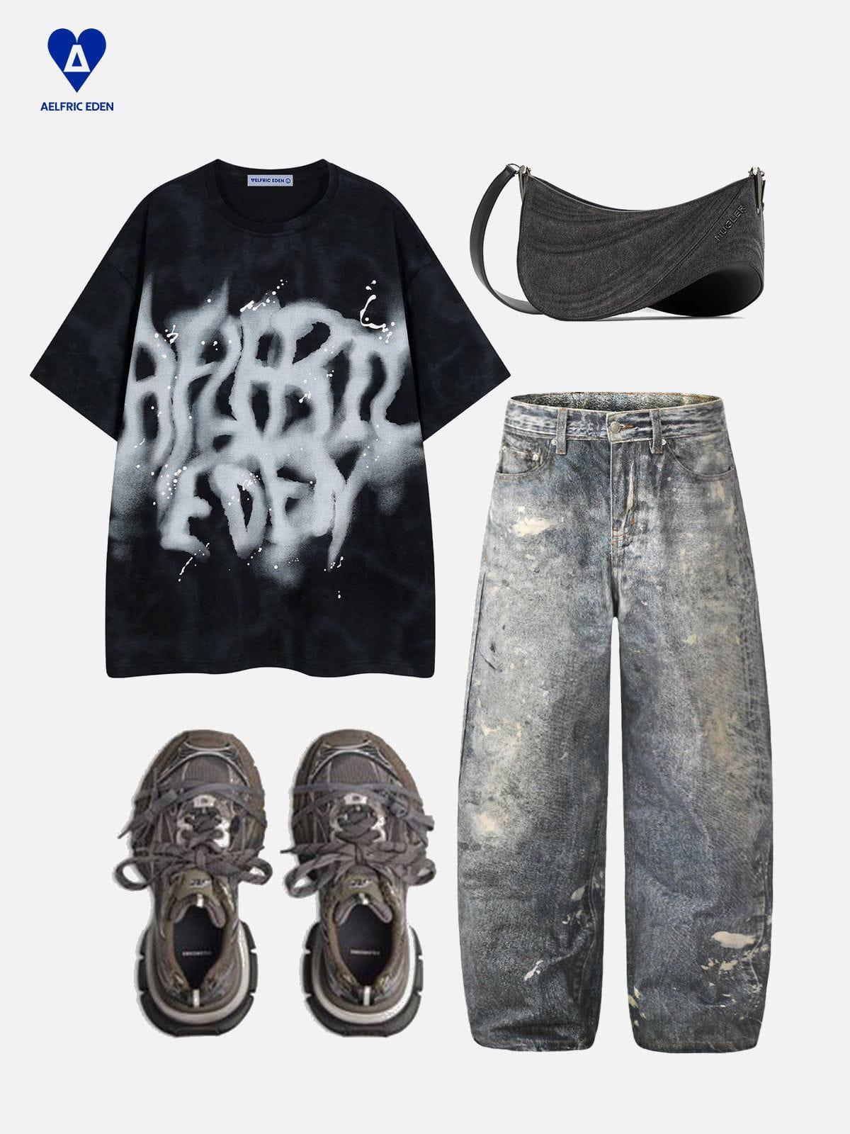 Aelfric Eden Print Baggy Jeans Product Image