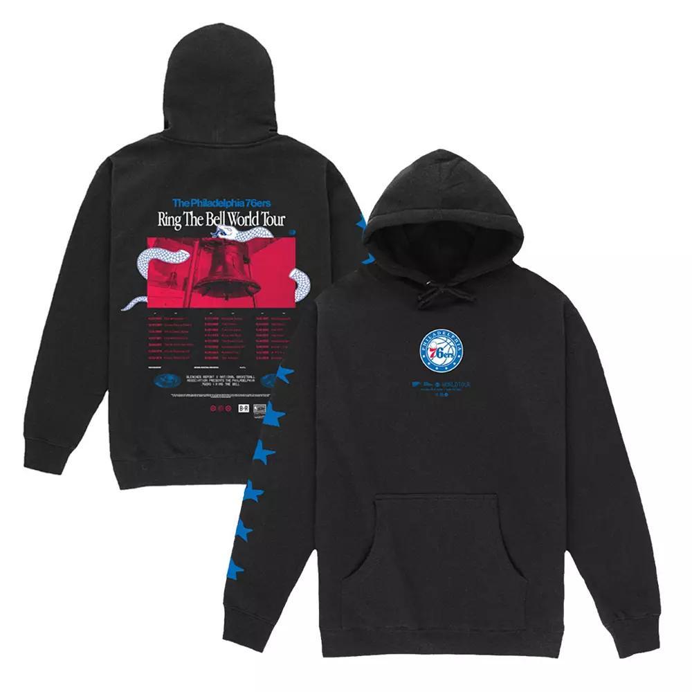 Men's Mitchell & Ness x Bleacher Report  Black Philadelphia 76ers World Tour Pullover Hoodie, Size: 3XL, 76r Black Product Image