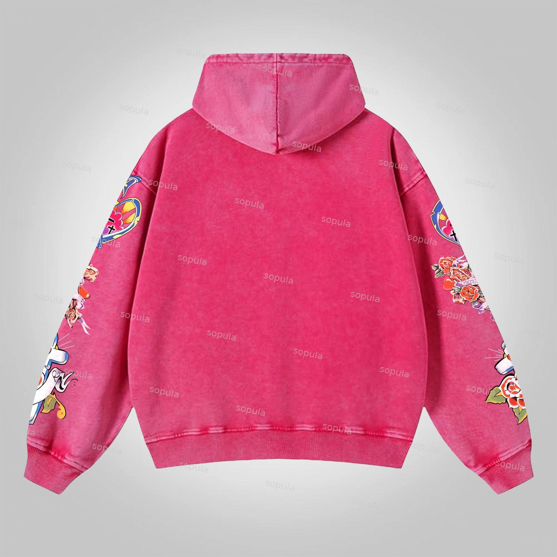 Sopula Vintage Risen King Graphic Washed Zip-Up Hoodie Product Image