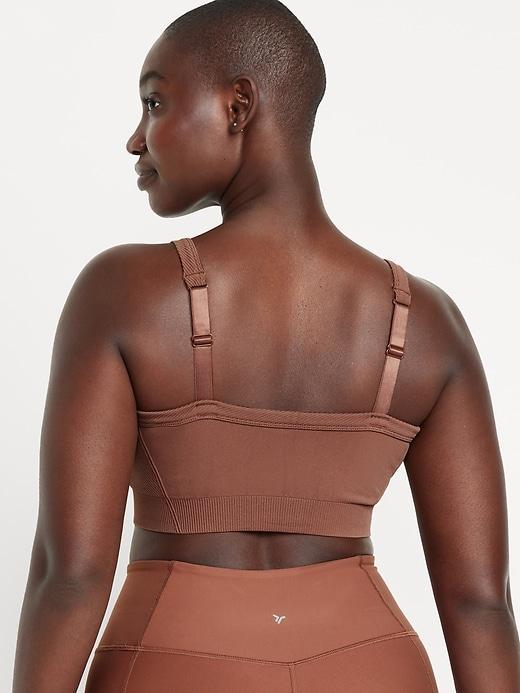 Light Support Fluid Seamless Ribbed Sports Bra Product Image