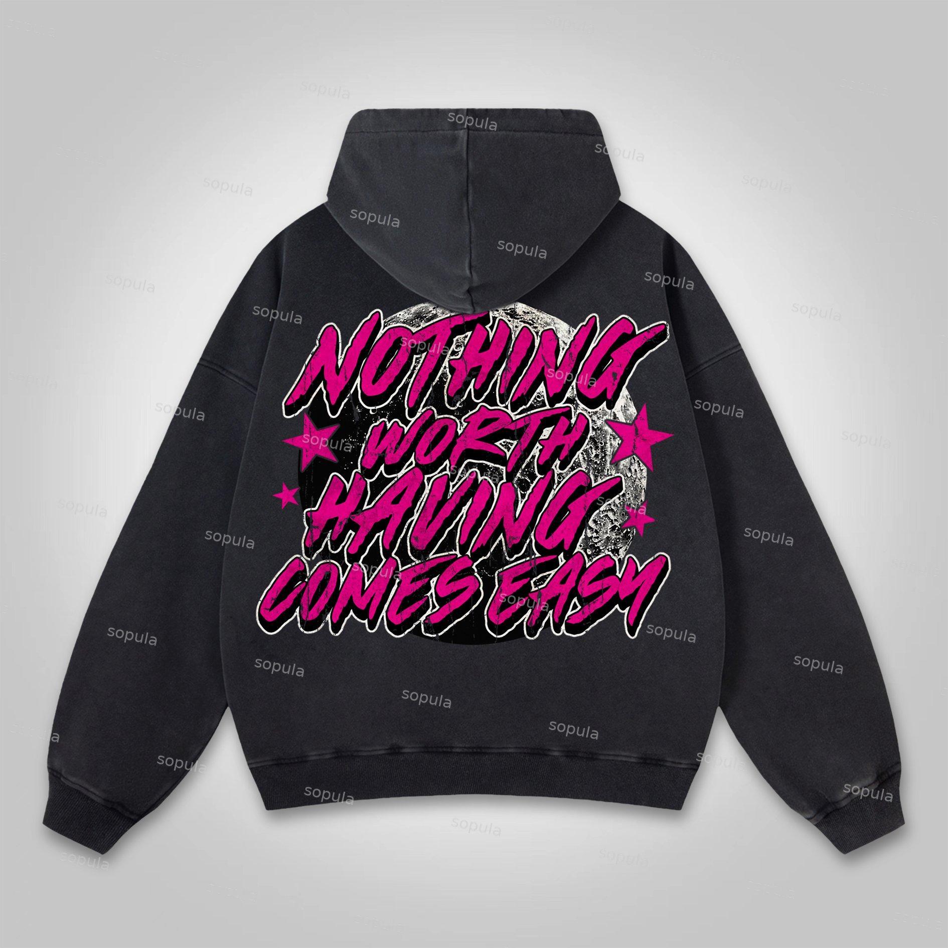 Sopula Stay Raw Stay Real Cross Dirty Braid Graphic Washed Hoodie Product Image