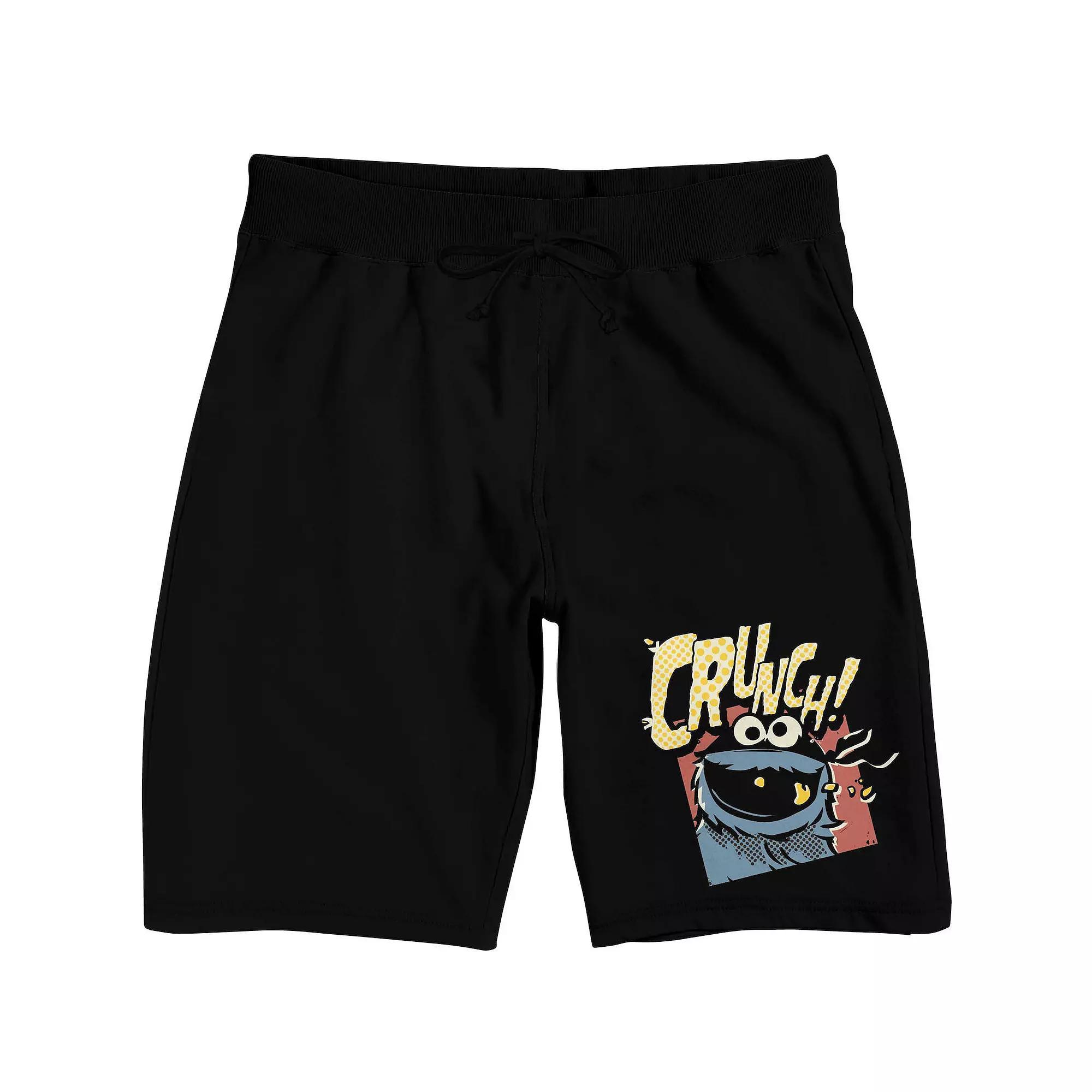 Men's Sesame Street Cookie Monster Sleep Shorts, Size: Small, Black Product Image