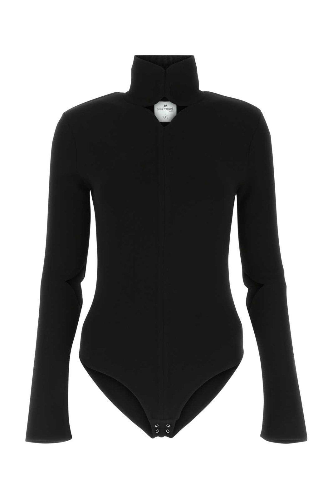 COURRÈGES Long Sleeve Bodysuit In Black Product Image