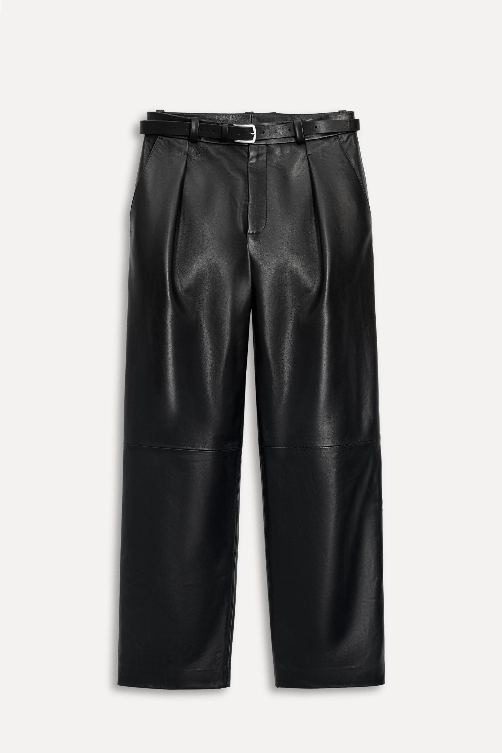 PLEATED LEATHER BELTED PANTS 50TH ANNIVERSARY Product Image
