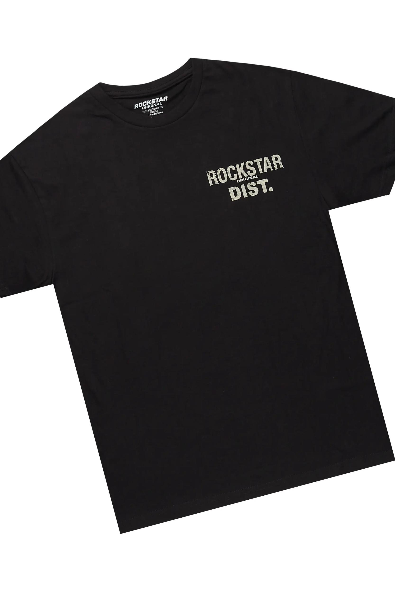 Lake Black/Beige T-Shirt/Dag Stacked Flare Jean Set Male Product Image