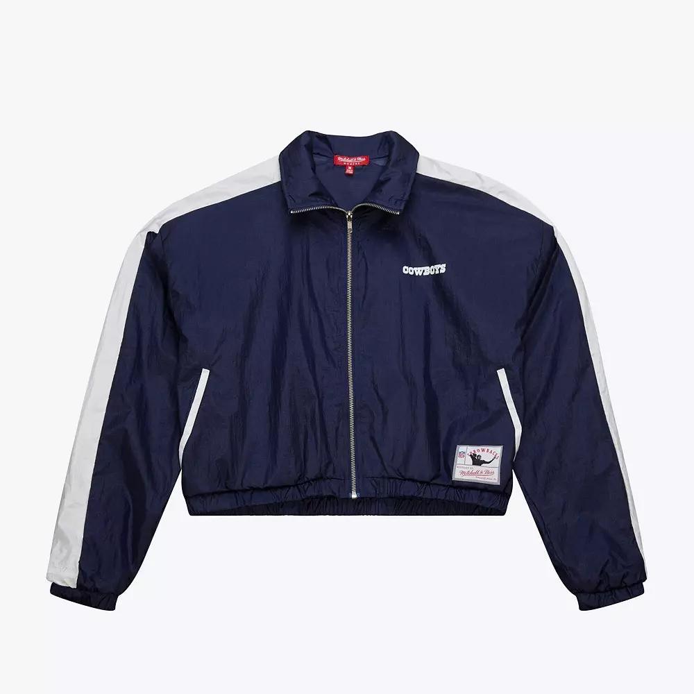 Women's Mitchell & Ness  Navy Dallas Cowboys Nylon Full-Zip Jacket, Size: 2XL, Blue Product Image
