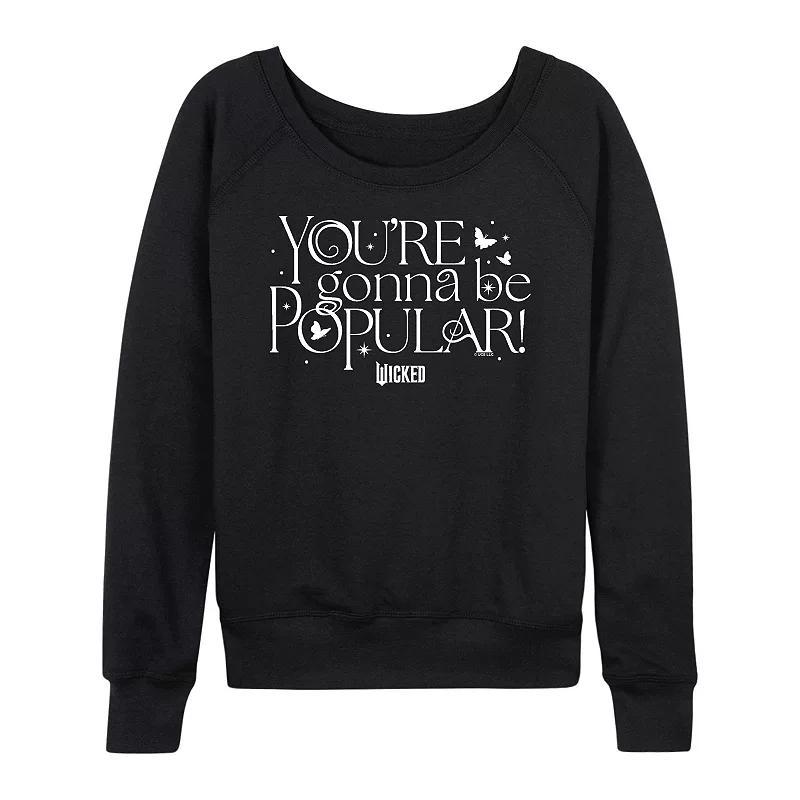 Women's Wicked You're Gonna Be Popular French Terry Long Sleeve Tee, Size: Large, Grey Indigo Product Image