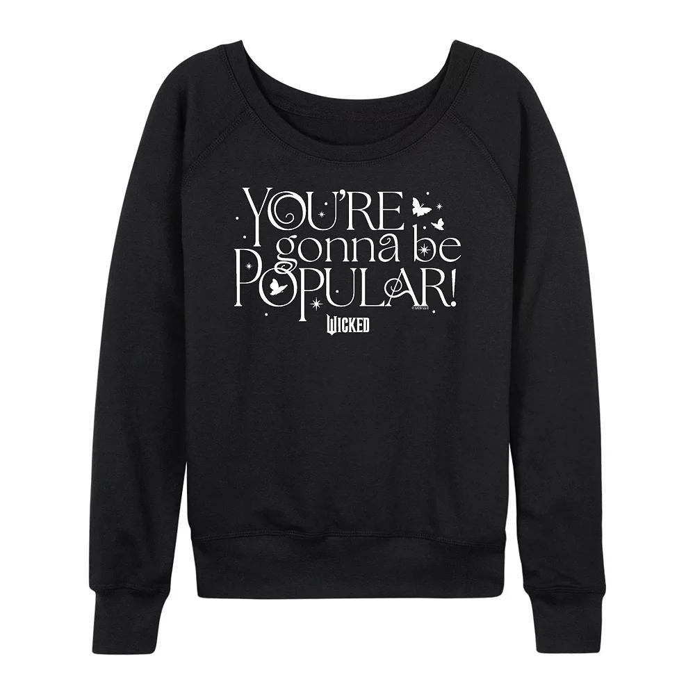 Women's Wicked You're Gonna Be Popular French Terry Long Sleeve Tee, Size: Large, Grey Indigo Product Image