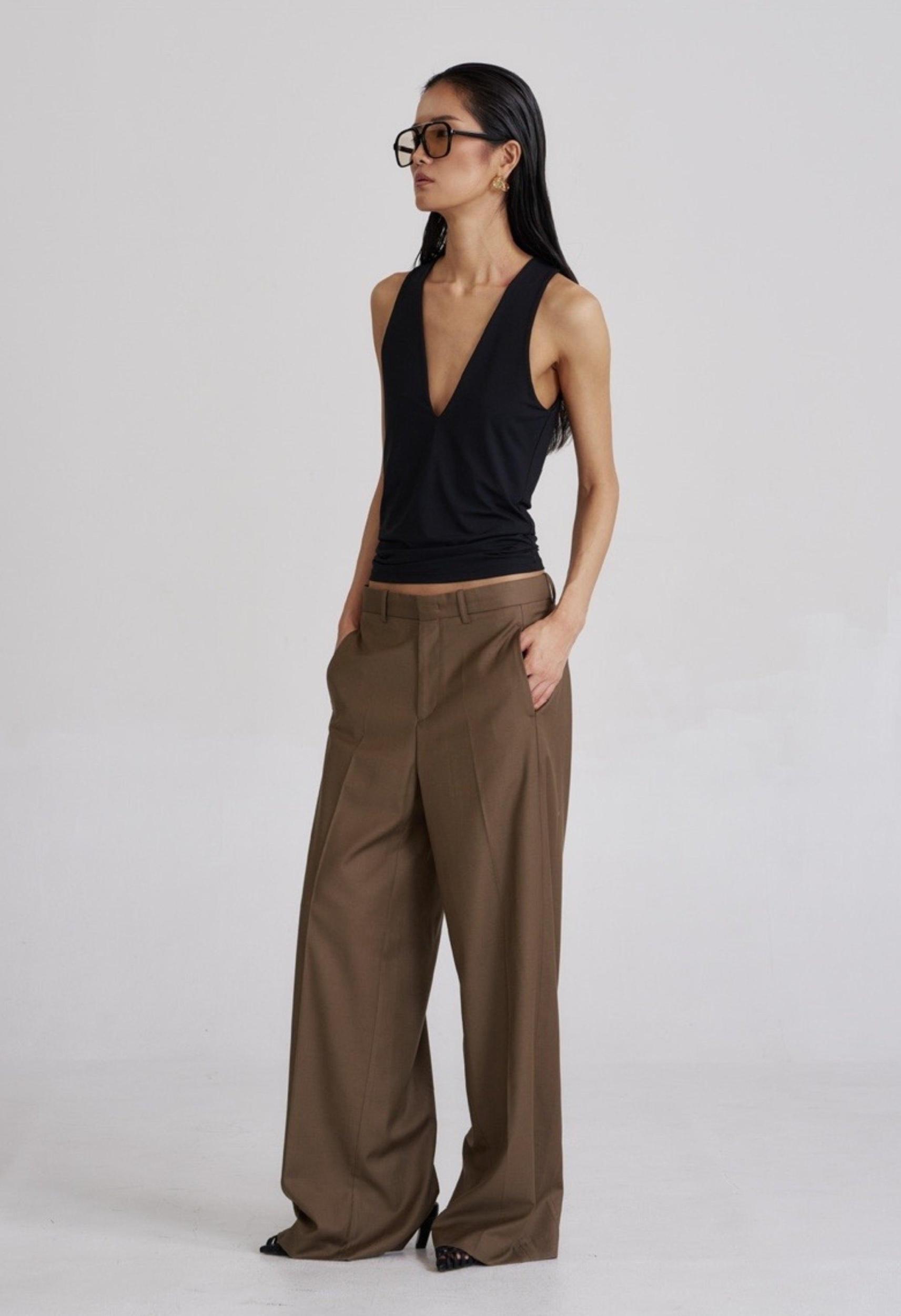 Deep V Jackie Top Black Product Image