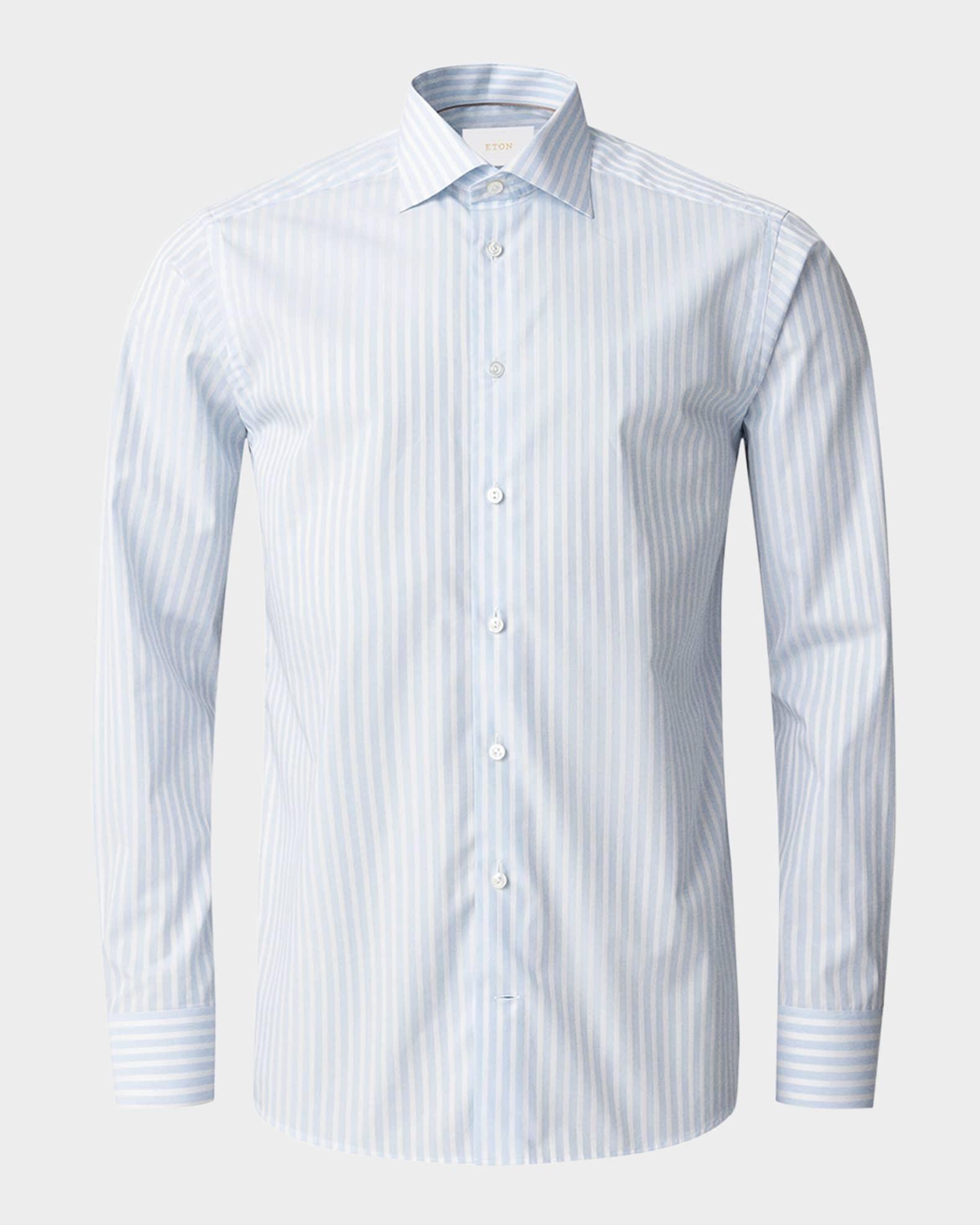 Men's Elevated Pique Bengal Stripe Slim-Fit Dress Shirt Product Image
