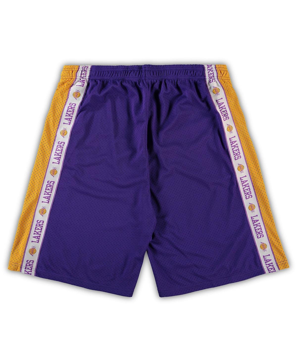 Men's Fanatics Branded Purple/Gold Los Angeles Lakers Big & Tall Tape Mesh Shorts, Size: 3XLT Product Image