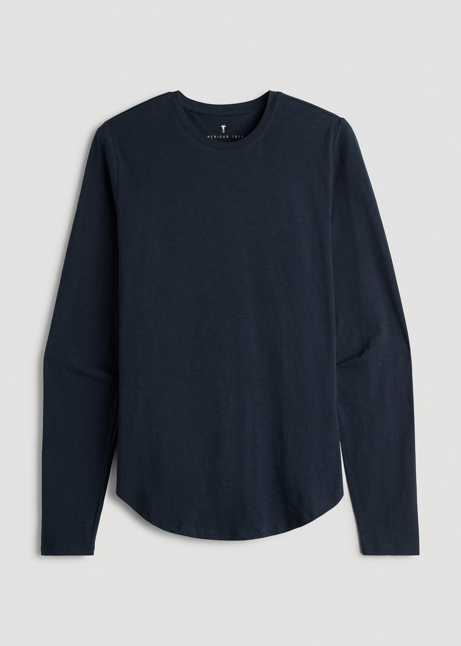 Slub Long Sleeve Scoop Tall Men's Tee in Evening Blue Product Image