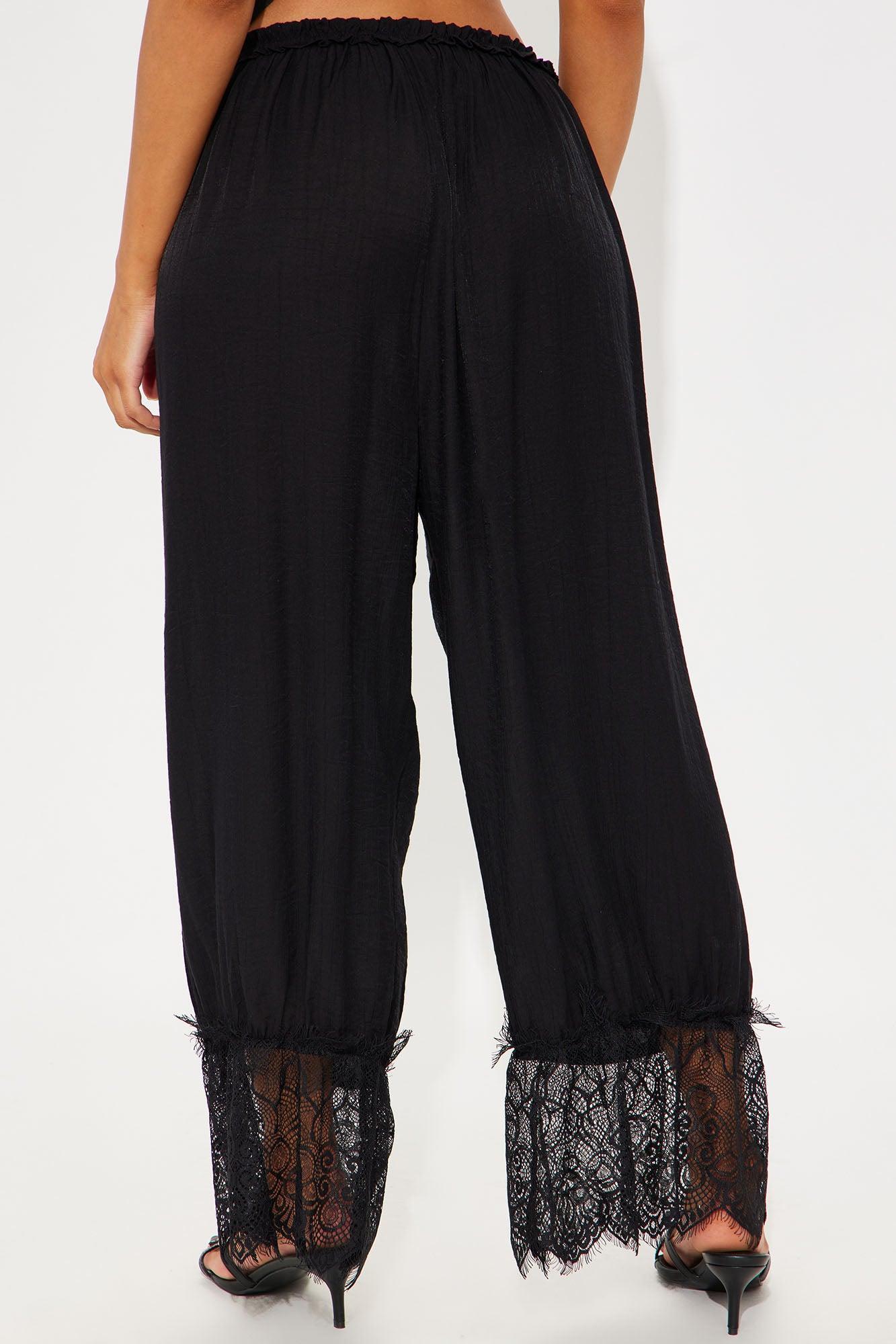 Angeline Cropped Wide Leg Pant - Black Product Image