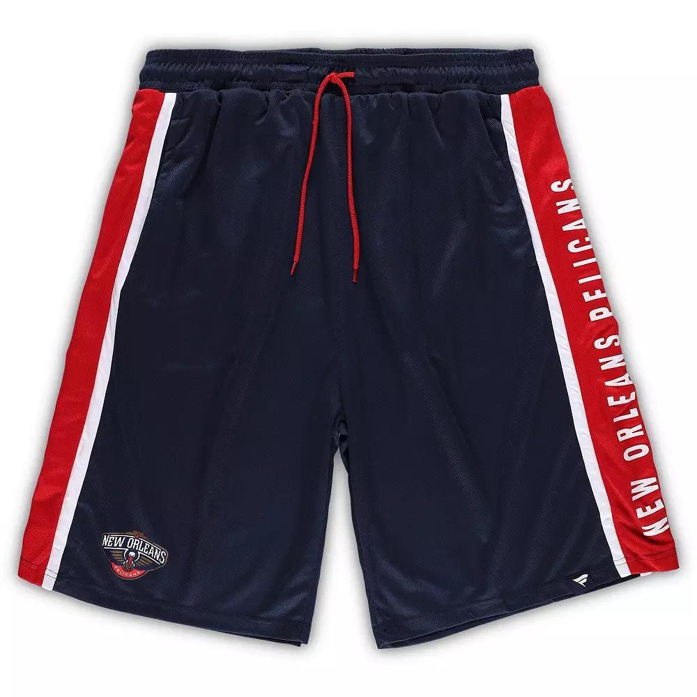 Men's Fanatics Branded Navy New Orleans Pelicans Big & Tall Referee Iconic Mesh Shorts, Size: 3XB, Blue Product Image