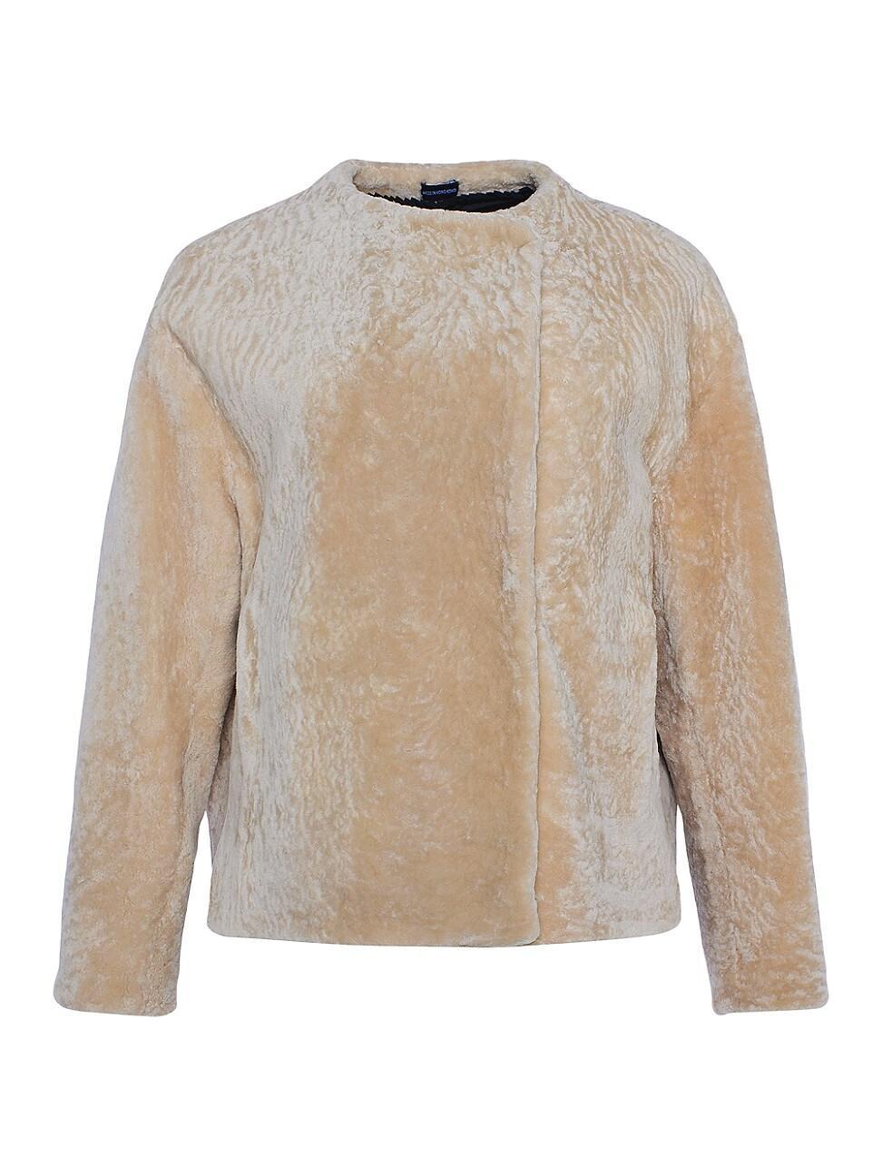Shearling Lamb Collarless Jacket Product Image