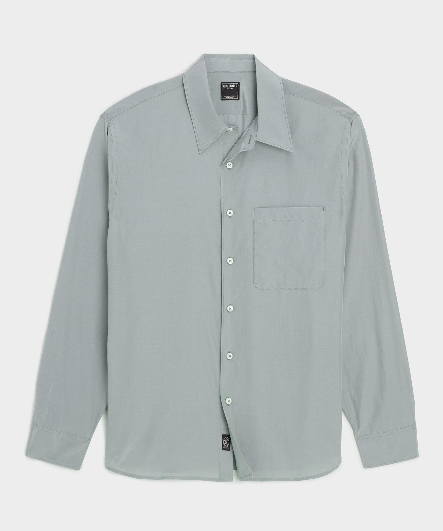 Relaxed Silk-Cotton Point Collar Shirt Product Image