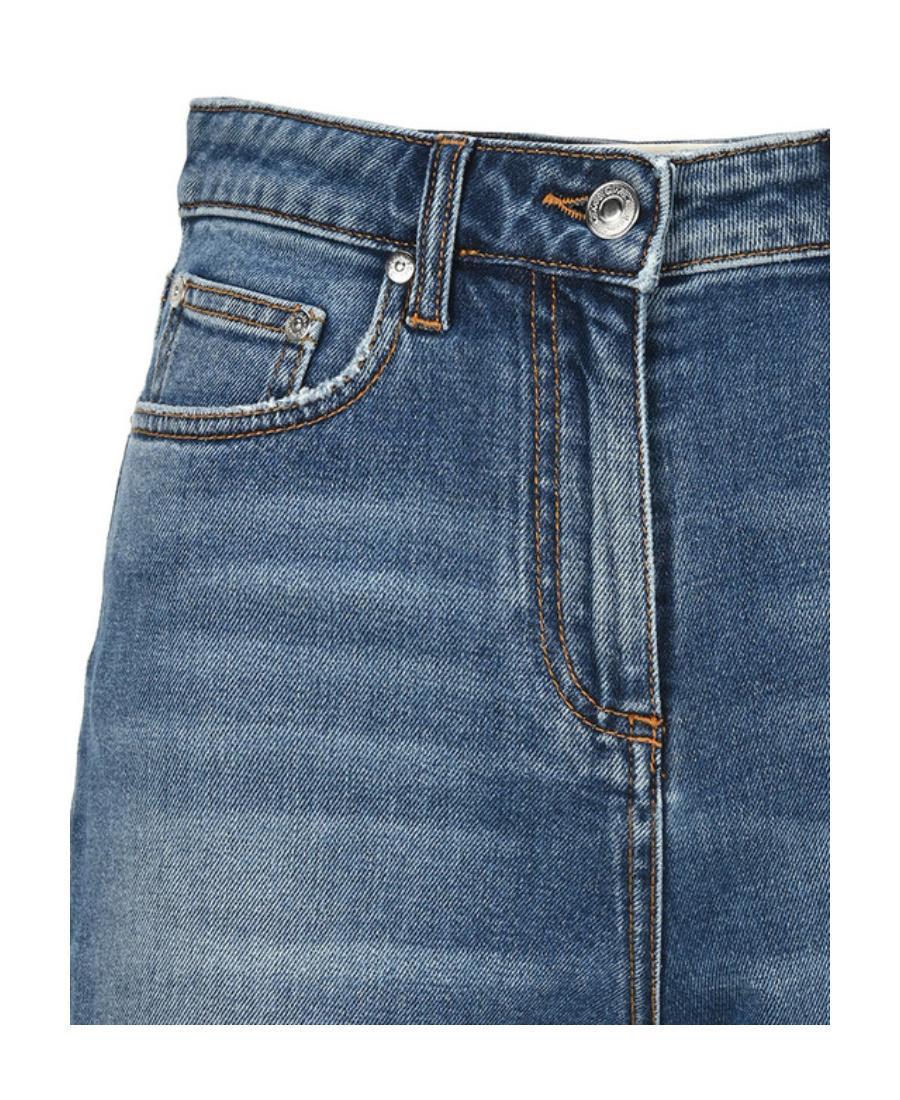 MSGM Denim Shorts In Blue Product Image