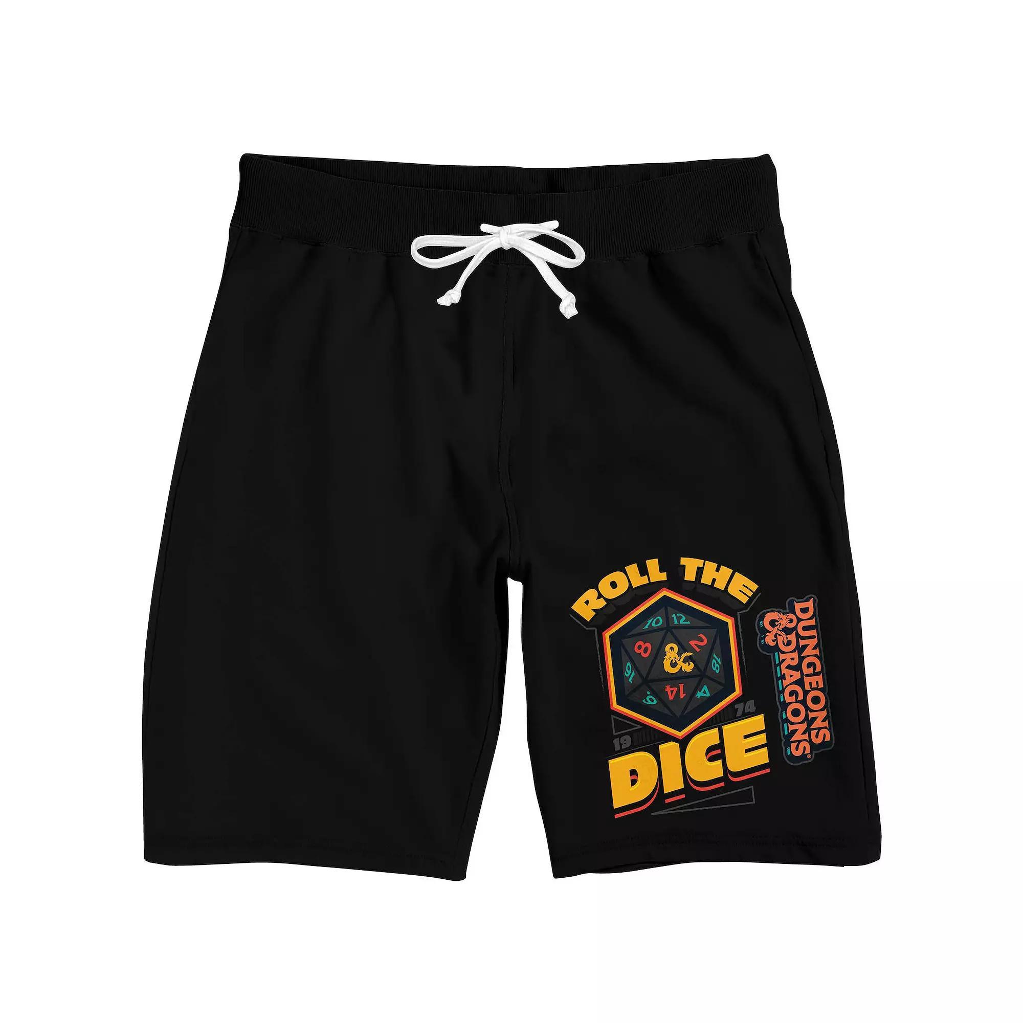 Men's Dungeons & Dragons "Roll the Dice" 9" Sleep Shorts, Size: Small, Black Product Image