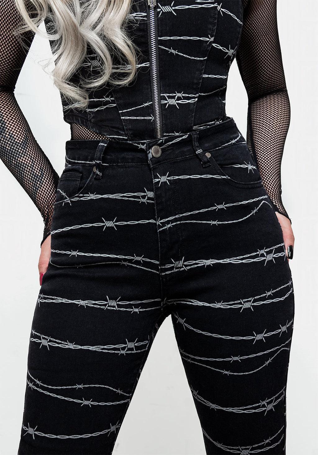 Barbed Denim Skinny Jeans Product Image